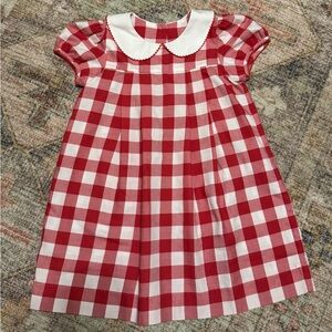 Red and White Checkered Dress with Peter Pan Collar
